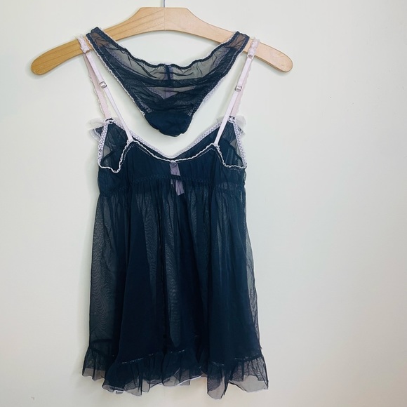 Y2K Vintage Victoria's Secret Babydoll Mesh & Lace Babydoll and Panties - Picture 5 of 8